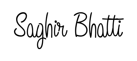 Personalize your online presence with Saghir Bhatti signature rendered in elegant Angelique-Rose-font-FFP font. Great for website footers and blogs. Saghir Bhatti signature style 5 images and pictures png