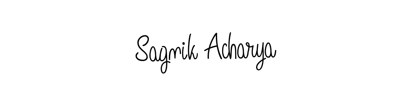 if you are searching for the best signature style for your name Sagnik Acharya. so please give up your signature search. here we have designed multiple signature styles  using Angelique-Rose-font-FFP. Sagnik Acharya signature style 5 images and pictures png