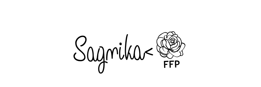 Once you've used our free online signature maker to create your best signature Angelique-Rose-font-FFP style, it's time to enjoy all of the benefits that Sagnika<3 name signing documents. Sagnika<3 signature style 5 images and pictures png