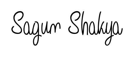 A timeless handwritten aesthetic for Sagun Shakya. The Angelique-Rose-font-FFP font gives your signature a handcrafted feel with natural curves. Sagun Shakya signature style 5 images and pictures png