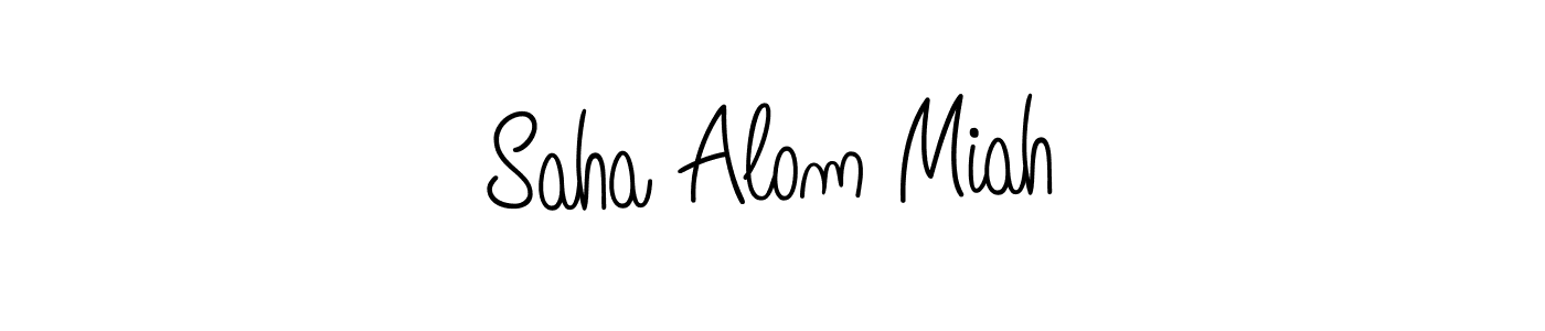 The best way (Angelique-Rose-font-FFP) to make a short signature is to pick only two or three words in your name. The name Saha Alom Miah include a total of six letters. For converting this name. Saha Alom Miah signature style 5 images and pictures png