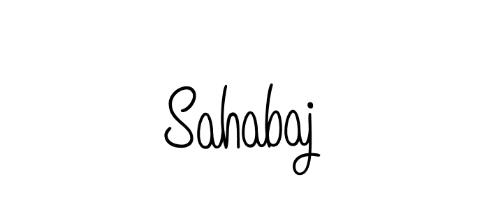 How to make Sahabaj name signature. Use Angelique-Rose-font-FFP style for creating short signs online. This is the latest handwritten sign. Sahabaj signature style 5 images and pictures png