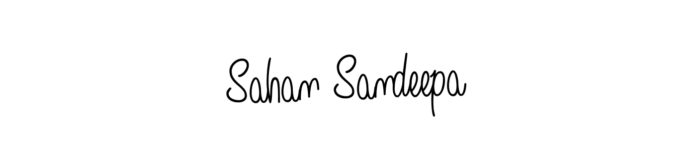 Also we have Sahan Sandeepa name is the best signature style. Create professional handwritten signature collection using Angelique-Rose-font-FFP autograph style. Sahan Sandeepa signature style 5 images and pictures png