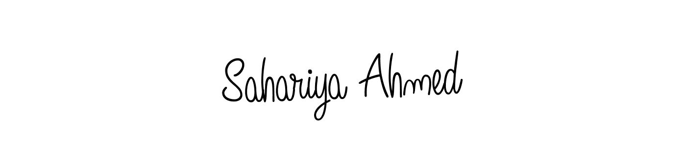 How to make Sahariya Ahmed name signature. Use Angelique-Rose-font-FFP style for creating short signs online. This is the latest handwritten sign. Sahariya Ahmed signature style 5 images and pictures png