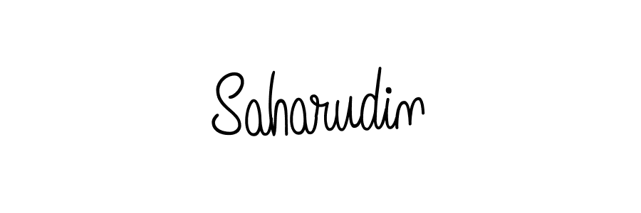 Use a signature maker to create a handwritten signature online. With this signature software, you can design (Angelique-Rose-font-FFP) your own signature for name Saharudin. Saharudin signature style 5 images and pictures png