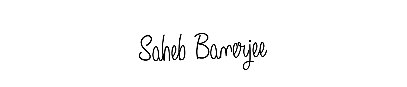 Use a signature maker to create a handwritten signature online. With this signature software, you can design (Angelique-Rose-font-FFP) your own signature for name Saheb Banerjee. Saheb Banerjee signature style 5 images and pictures png