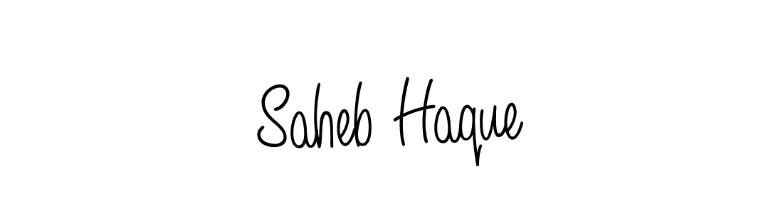 Saheb Haque stylish signature style. Best Handwritten Sign (Angelique-Rose-font-FFP) for my name. Handwritten Signature Collection Ideas for my name Saheb Haque. Saheb Haque signature style 5 images and pictures png