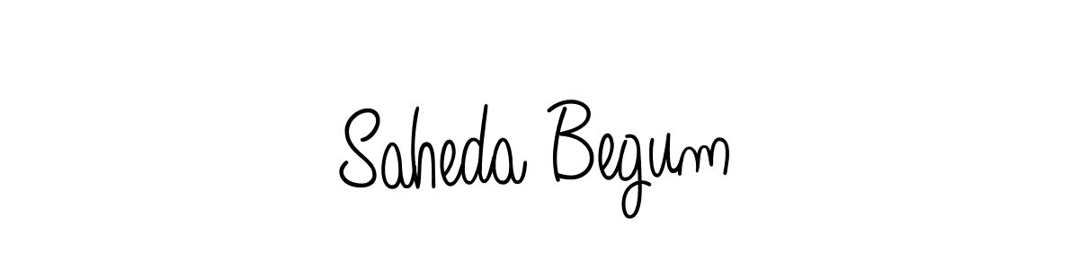 Make a beautiful signature design for name Saheda Begum. With this signature (Angelique-Rose-font-FFP) style, you can create a handwritten signature for free. Saheda Begum signature style 5 images and pictures png