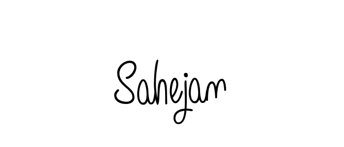 Use a signature maker to create a handwritten signature online. With this signature software, you can design (Angelique-Rose-font-FFP) your own signature for name Sahejan. Sahejan signature style 5 images and pictures png