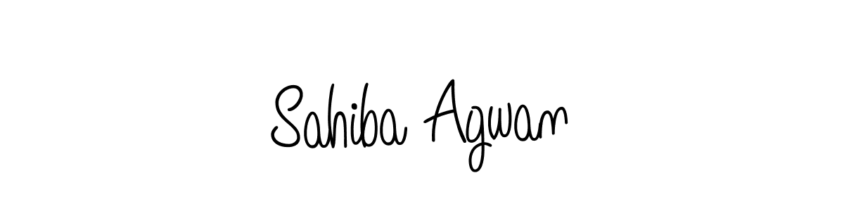 The best way (Angelique-Rose-font-FFP) to make a short signature is to pick only two or three words in your name. The name Sahiba Agwan include a total of six letters. For converting this name. Sahiba Agwan signature style 5 images and pictures png