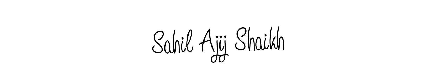 You should practise on your own different ways (Angelique-Rose-font-FFP) to write your name (Sahil Ajij Shaikh) in signature. don't let someone else do it for you. Sahil Ajij Shaikh signature style 5 images and pictures png