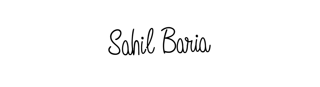 The best way (Angelique-Rose-font-FFP) to make a short signature is to pick only two or three words in your name. The name Sahil Baria include a total of six letters. For converting this name. Sahil Baria signature style 5 images and pictures png