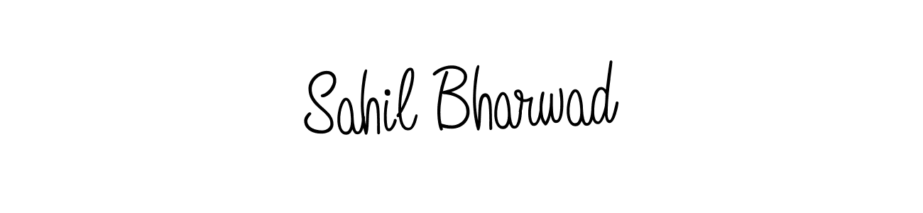 You should practise on your own different ways (Angelique-Rose-font-FFP) to write your name (Sahil Bharwad) in signature. don't let someone else do it for you. Sahil Bharwad signature style 5 images and pictures png
