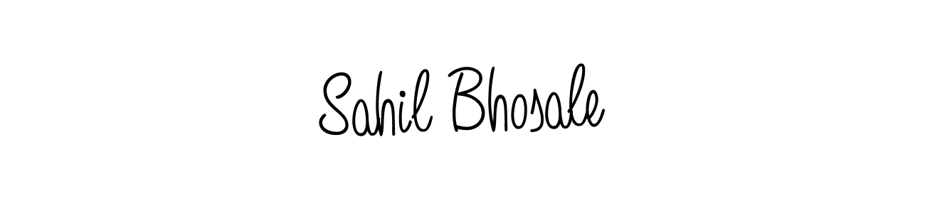 You should practise on your own different ways (Angelique-Rose-font-FFP) to write your name (Sahil Bhosale) in signature. don't let someone else do it for you. Sahil Bhosale signature style 5 images and pictures png