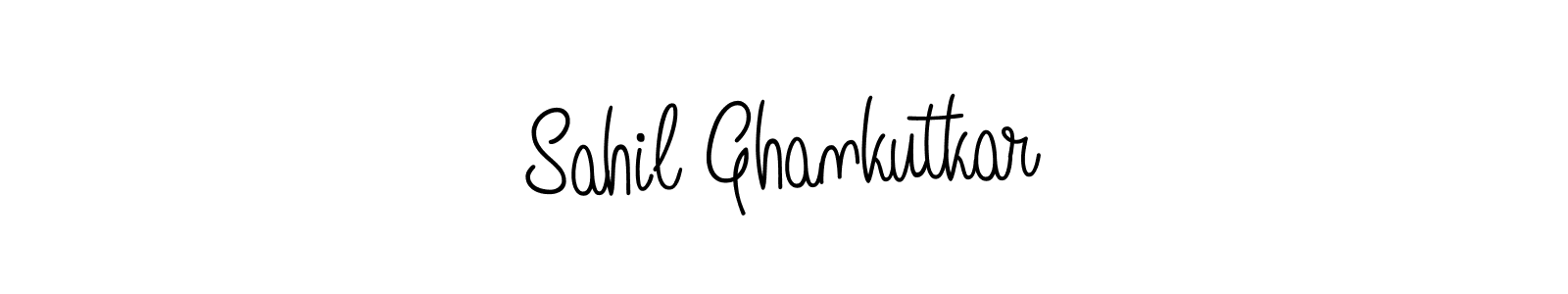 The best way (Angelique-Rose-font-FFP) to make a short signature is to pick only two or three words in your name. The name Sahil Ghankutkar include a total of six letters. For converting this name. Sahil Ghankutkar signature style 5 images and pictures png