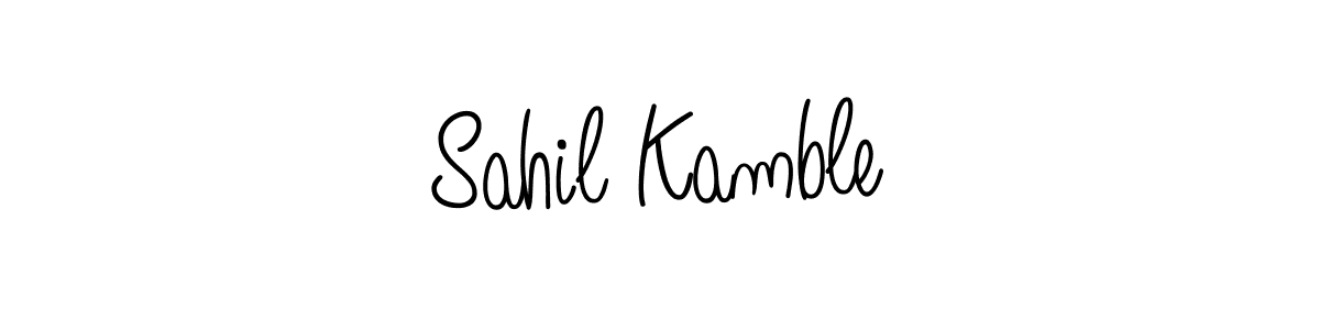 You should practise on your own different ways (Angelique-Rose-font-FFP) to write your name (Sahil Kamble) in signature. don't let someone else do it for you. Sahil Kamble signature style 5 images and pictures png