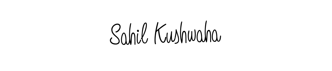 You should practise on your own different ways (Angelique-Rose-font-FFP) to write your name (Sahil Kushwaha) in signature. don't let someone else do it for you. Sahil Kushwaha signature style 5 images and pictures png