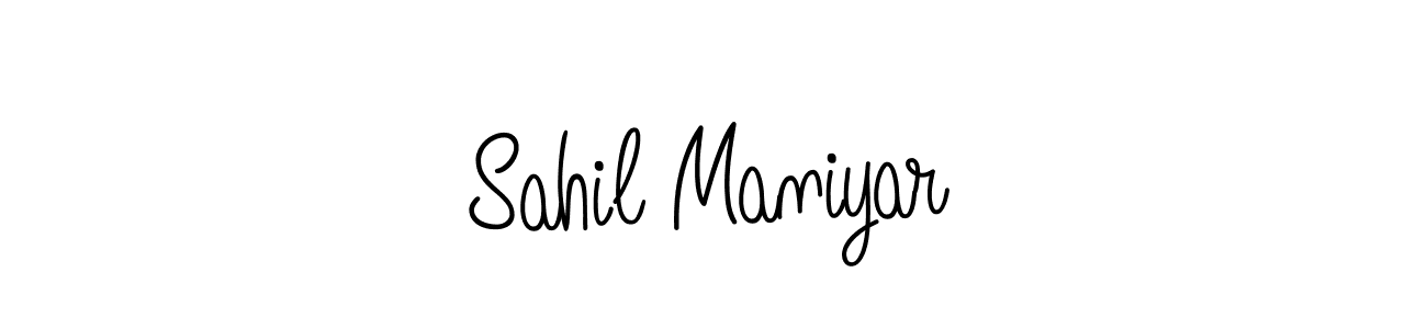 Sahil Maniyar stylish signature style. Best Handwritten Sign (Angelique-Rose-font-FFP) for my name. Handwritten Signature Collection Ideas for my name Sahil Maniyar. Sahil Maniyar signature style 5 images and pictures png