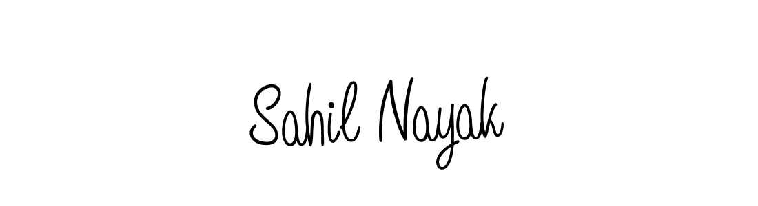 The best way (Angelique-Rose-font-FFP) to make a short signature is to pick only two or three words in your name. The name Sahil Nayak include a total of six letters. For converting this name. Sahil Nayak signature style 5 images and pictures png