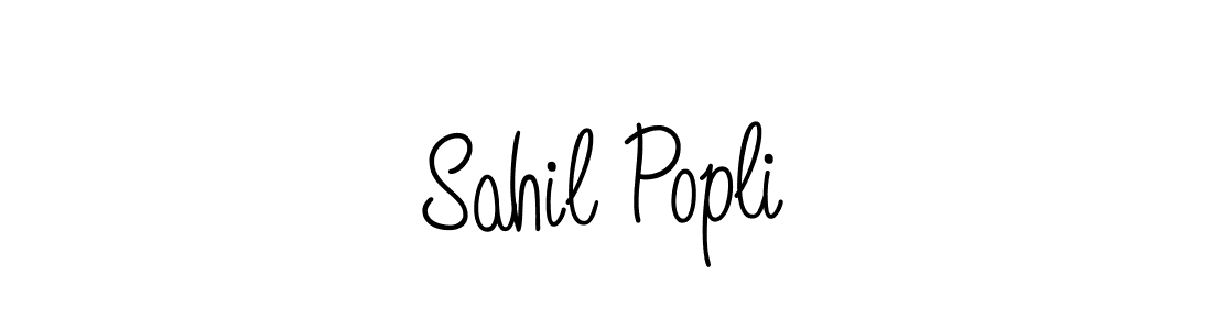 The best way (Angelique-Rose-font-FFP) to make a short signature is to pick only two or three words in your name. The name Sahil Popli include a total of six letters. For converting this name. Sahil Popli signature style 5 images and pictures png