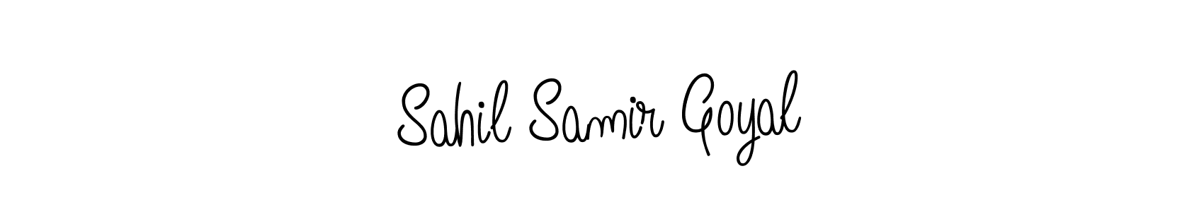 The best way (Angelique-Rose-font-FFP) to make a short signature is to pick only two or three words in your name. The name Sahil Samir Goyal include a total of six letters. For converting this name. Sahil Samir Goyal signature style 5 images and pictures png