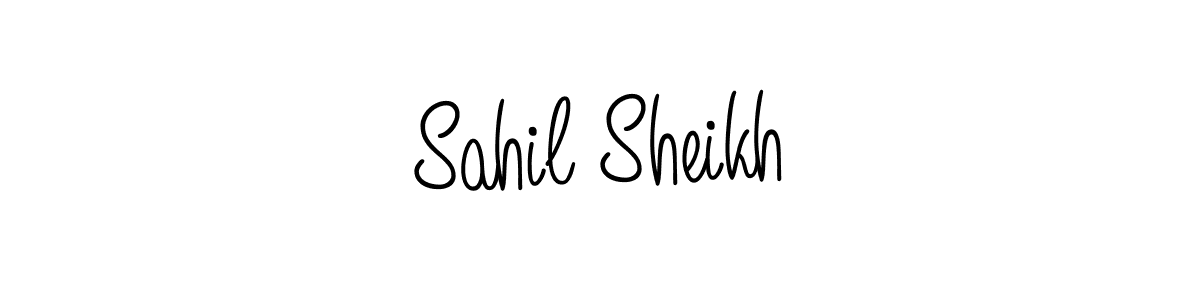 You should practise on your own different ways (Angelique-Rose-font-FFP) to write your name (Sahil Sheikh) in signature. don't let someone else do it for you. Sahil Sheikh signature style 5 images and pictures png