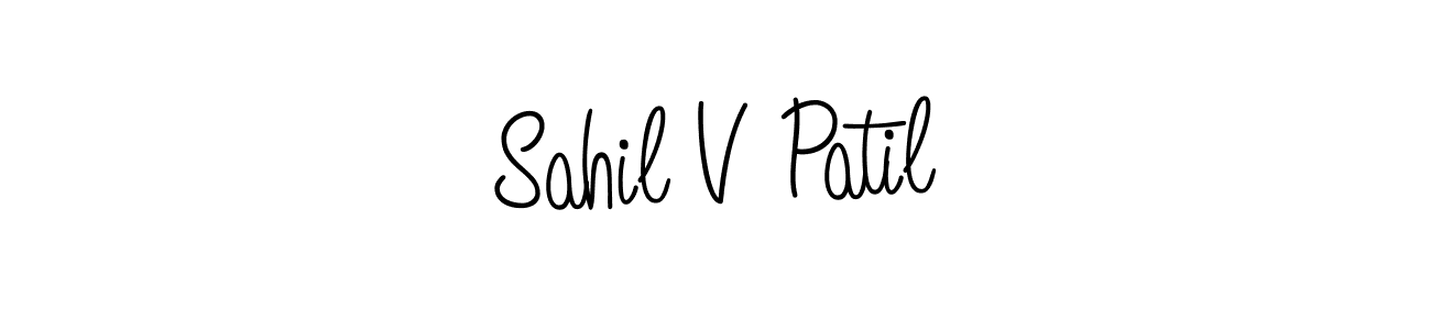 How to make Sahil V Patil name signature. Use Angelique-Rose-font-FFP style for creating short signs online. This is the latest handwritten sign. Sahil V Patil signature style 5 images and pictures png