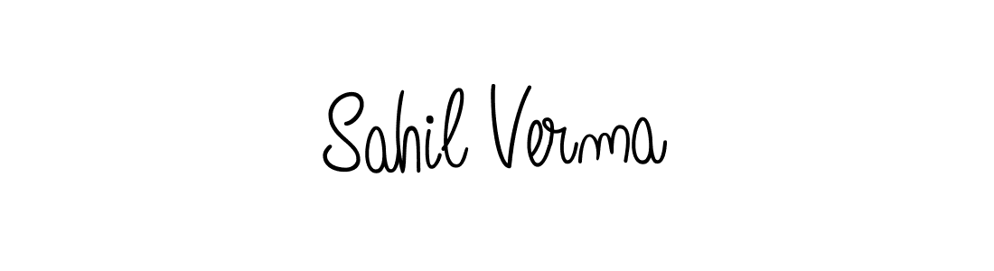 You should practise on your own different ways (Angelique-Rose-font-FFP) to write your name (Sahil Verma) in signature. don't let someone else do it for you. Sahil Verma signature style 5 images and pictures png