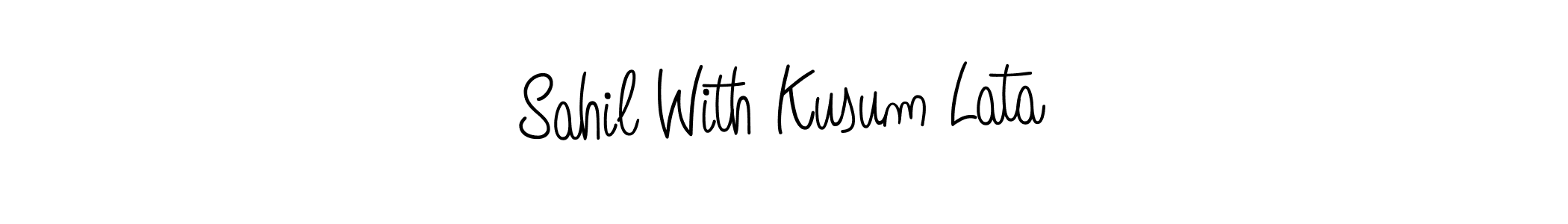 Sahil With Kusum Lata stylish signature style. Best Handwritten Sign (Angelique-Rose-font-FFP) for my name. Handwritten Signature Collection Ideas for my name Sahil With Kusum Lata. Sahil With Kusum Lata signature style 5 images and pictures png