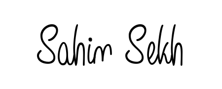 Create a personalized artistic stamp with Sahin Sekh in Angelique-Rose-font-FFP font. Perfect for visual artists, designers, and influencers. Sahin Sekh signature style 5 images and pictures png