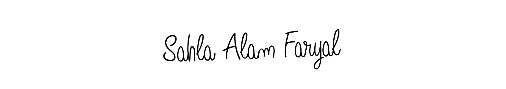 How to make Sahla Alam Faryal name signature. Use Angelique-Rose-font-FFP style for creating short signs online. This is the latest handwritten sign. Sahla Alam Faryal signature style 5 images and pictures png