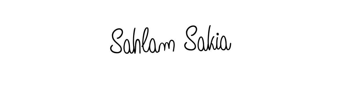 Use a signature maker to create a handwritten signature online. With this signature software, you can design (Angelique-Rose-font-FFP) your own signature for name Sahlam Sakia. Sahlam Sakia signature style 5 images and pictures png