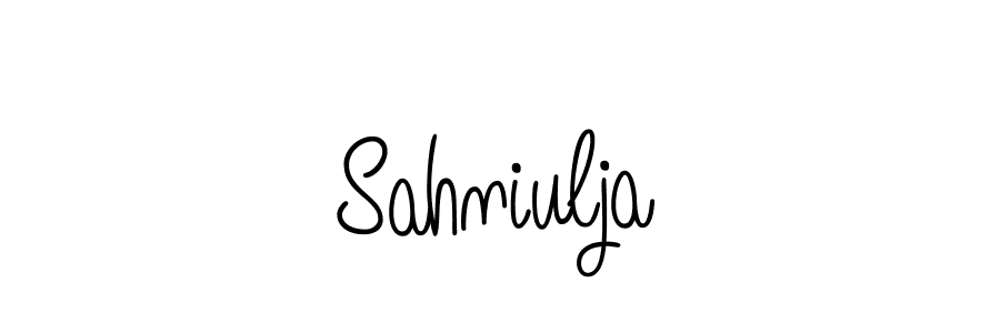 if you are searching for the best signature style for your name Sahniulja. so please give up your signature search. here we have designed multiple signature styles  using Angelique-Rose-font-FFP. Sahniulja signature style 5 images and pictures png