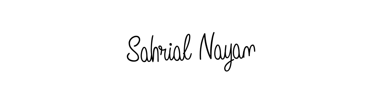 Make a beautiful signature design for name Sahrial Nayan. With this signature (Angelique-Rose-font-FFP) style, you can create a handwritten signature for free. Sahrial Nayan signature style 5 images and pictures png