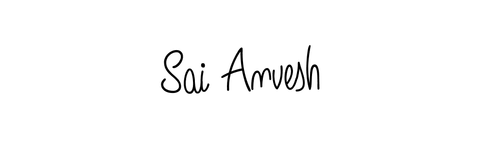 Use a signature maker to create a handwritten signature online. With this signature software, you can design (Angelique-Rose-font-FFP) your own signature for name Sai Anvesh. Sai Anvesh signature style 5 images and pictures png