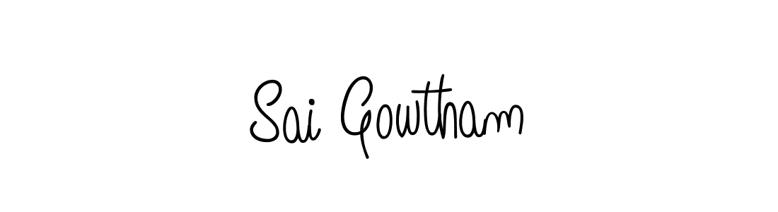 You should practise on your own different ways (Angelique-Rose-font-FFP) to write your name (Sai Gowtham) in signature. don't let someone else do it for you. Sai Gowtham signature style 5 images and pictures png