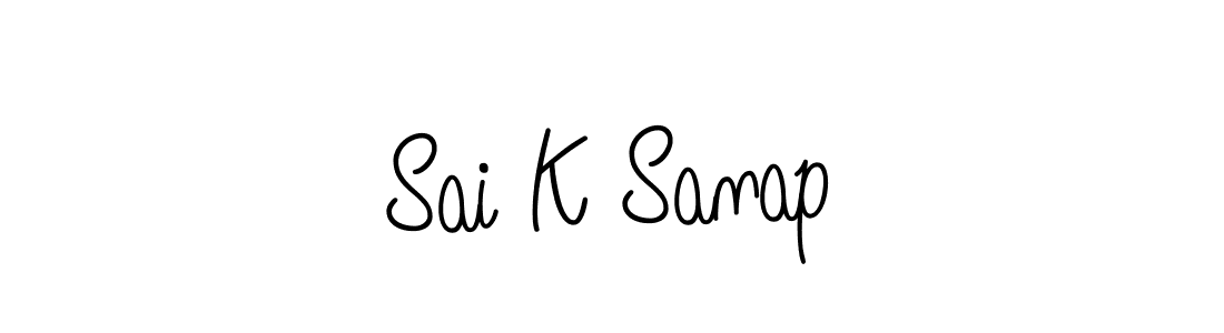 Sai K Sanap stylish signature style. Best Handwritten Sign (Angelique-Rose-font-FFP) for my name. Handwritten Signature Collection Ideas for my name Sai K Sanap. Sai K Sanap signature style 5 images and pictures png