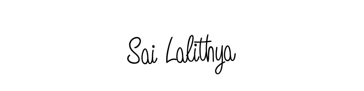 You should practise on your own different ways (Angelique-Rose-font-FFP) to write your name (Sai Lalithya) in signature. don't let someone else do it for you. Sai Lalithya signature style 5 images and pictures png