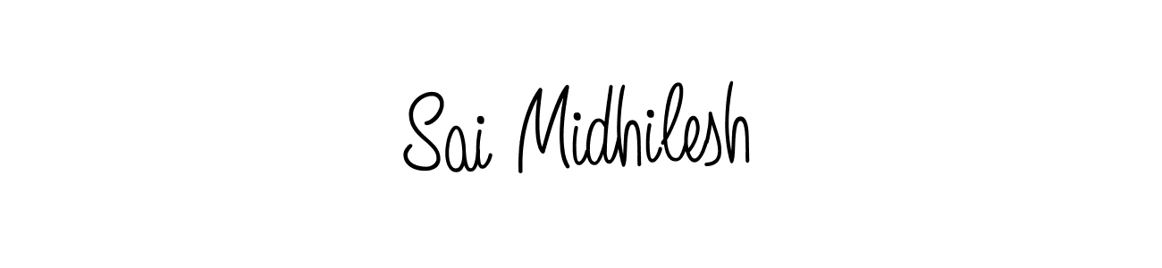 The best way (Angelique-Rose-font-FFP) to make a short signature is to pick only two or three words in your name. The name Sai Midhilesh include a total of six letters. For converting this name. Sai Midhilesh signature style 5 images and pictures png