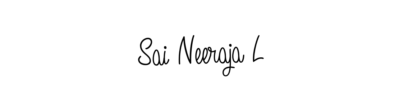 Use a signature maker to create a handwritten signature online. With this signature software, you can design (Angelique-Rose-font-FFP) your own signature for name Sai Neeraja L. Sai Neeraja L signature style 5 images and pictures png