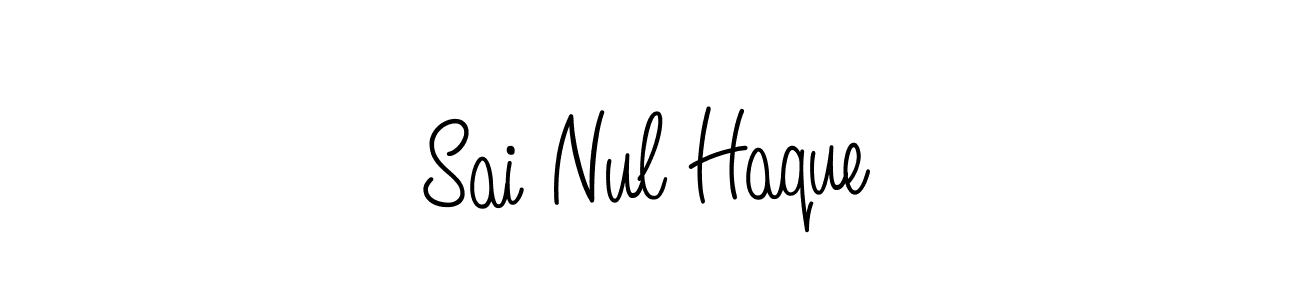 How to make Sai Nul Haque name signature. Use Angelique-Rose-font-FFP style for creating short signs online. This is the latest handwritten sign. Sai Nul Haque signature style 5 images and pictures png