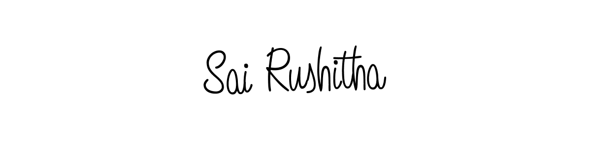 Use a signature maker to create a handwritten signature online. With this signature software, you can design (Angelique-Rose-font-FFP) your own signature for name Sai Rushitha. Sai Rushitha signature style 5 images and pictures png