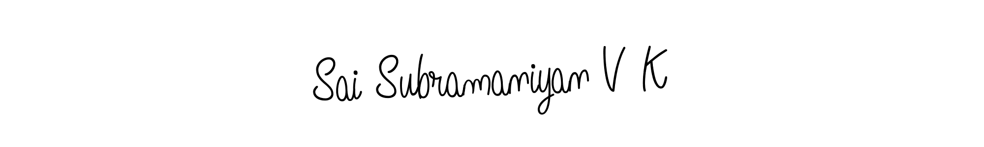 Sai Subramaniyan V K stylish signature style. Best Handwritten Sign (Angelique-Rose-font-FFP) for my name. Handwritten Signature Collection Ideas for my name Sai Subramaniyan V K. Sai Subramaniyan V K signature style 5 images and pictures png