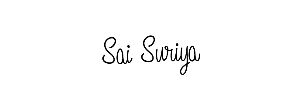 Use a signature maker to create a handwritten signature online. With this signature software, you can design (Angelique-Rose-font-FFP) your own signature for name Sai Suriya. Sai Suriya signature style 5 images and pictures png