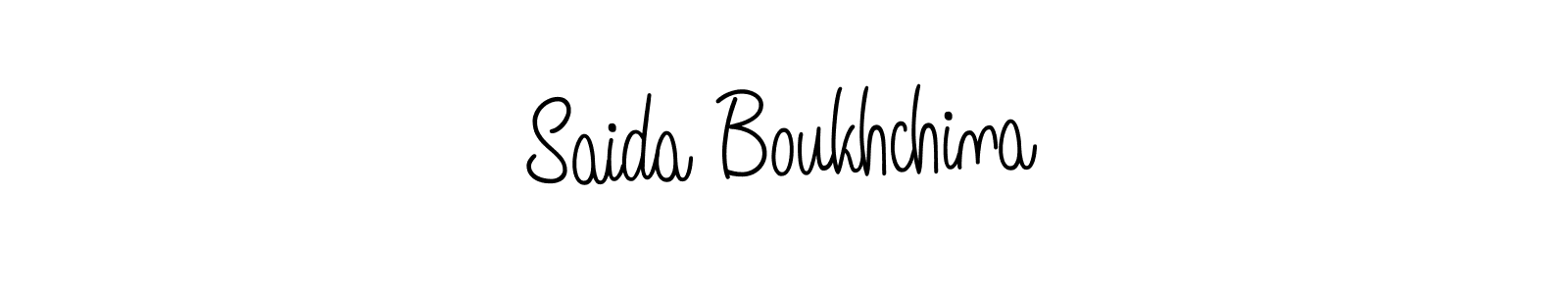 You should practise on your own different ways (Angelique-Rose-font-FFP) to write your name (Saida Boukhchina) in signature. don't let someone else do it for you. Saida Boukhchina signature style 5 images and pictures png