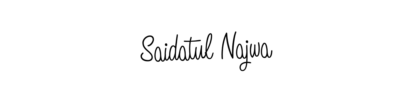 Make a beautiful signature design for name Saidatul Najwa. With this signature (Angelique-Rose-font-FFP) style, you can create a handwritten signature for free. Saidatul Najwa signature style 5 images and pictures png