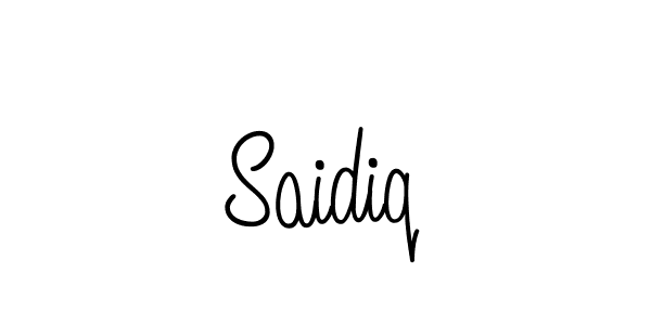 How to make Saidiq name signature. Use Angelique-Rose-font-FFP style for creating short signs online. This is the latest handwritten sign. Saidiq signature style 5 images and pictures png