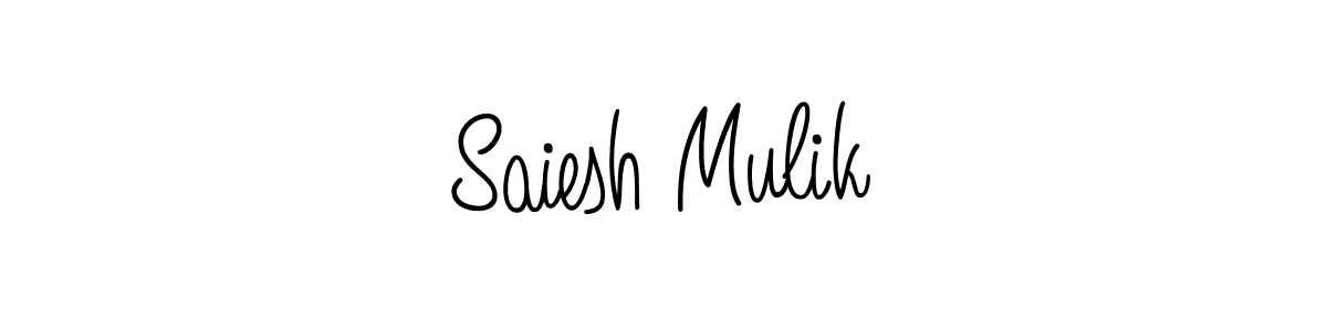 Saiesh Mulik stylish signature style. Best Handwritten Sign (Angelique-Rose-font-FFP) for my name. Handwritten Signature Collection Ideas for my name Saiesh Mulik. Saiesh Mulik signature style 5 images and pictures png