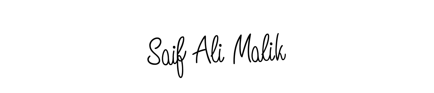 Make a beautiful signature design for name Saif Ali Malik. With this signature (Angelique-Rose-font-FFP) style, you can create a handwritten signature for free. Saif Ali Malik signature style 5 images and pictures png