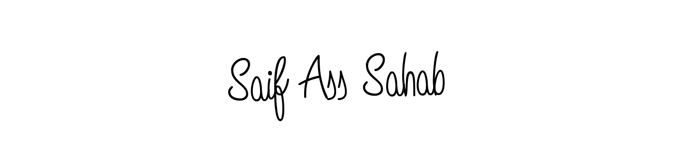 Make a beautiful signature design for name Saif Ass Sahab. With this signature (Angelique-Rose-font-FFP) style, you can create a handwritten signature for free. Saif Ass Sahab signature style 5 images and pictures png